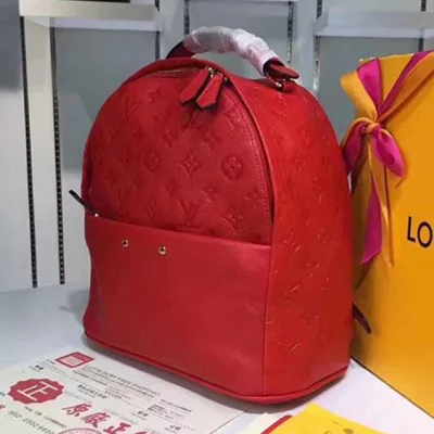 Рюкзак Louis Vuitton M44015 Sorbonne Backpack Monogram Empreinte Leather "Red" фото № 4