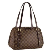 Сумка Louis Vuitton N41158 Rivington GM Shoulder Bag Damier Ebene Canvas "Brown"