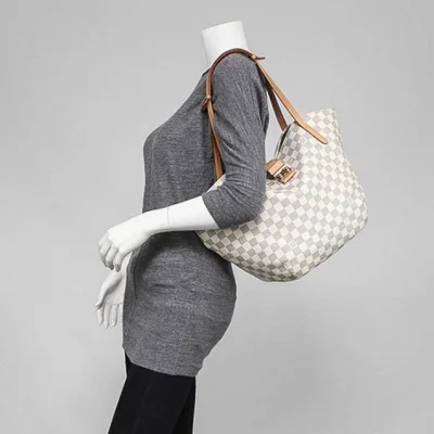Сумка Louis Vuitton N41208 Salina PM Shoulder Bag Damier Azur Canvas "White" фото № 8