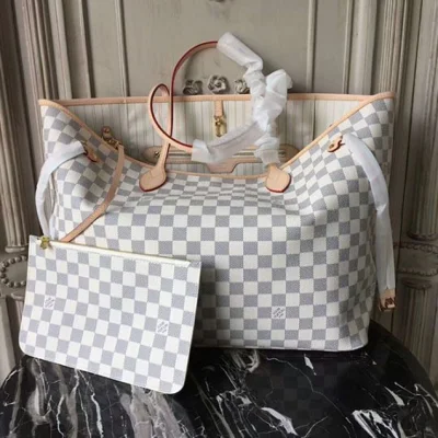 Сумка Louis Vuitton N41360 Neverfull GM Shoulder Bag Damier Azur Canvas "White" фото № 2