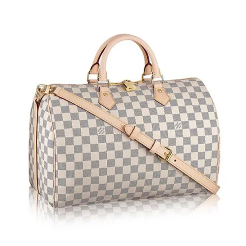 Сумка Louis Vuitton N41372 Speedy Bandouliere 35 Tote Bag Damier Azur Canvas "White"