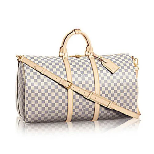 Сумка Louis Vuitton N41429 Keepall Bandouliere 55 Duffel Bag Damier Azur Canvas "White"