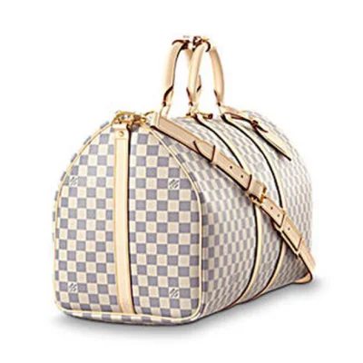 Сумка Louis Vuitton N41429 Keepall Bandouliere 55 Duffel Bag Damier Azur Canvas "White" фото № 2