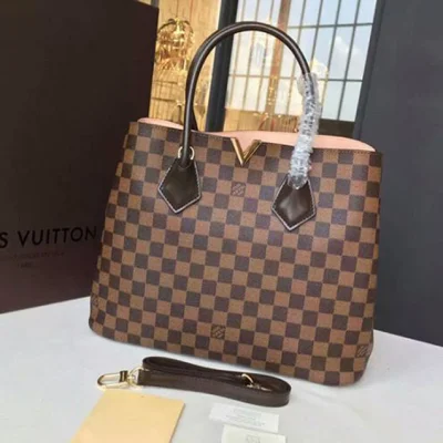 Сумка Louis Vuitton N41435 Kensington Tote Bag Damier Ebene Canvas "Brown" фото № 2