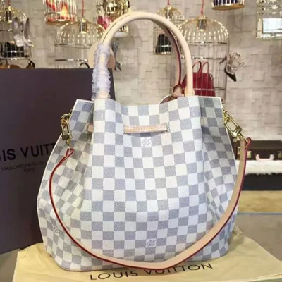 Сумка Louis Vuitton N41579 Girolata Tote Bag Damier Azur Canvas "White" фото № 4