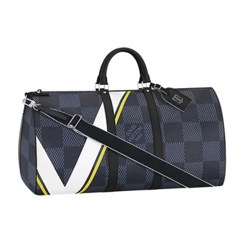 Сумка Louis Vuitton N44009 Keepall 55 Bandouliere Duffel Bag Damier Cobalt Canvas "Navy Blue"
