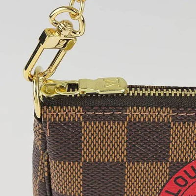 Сумка Louis Vuitton N58011 Mini Pochette Accessoires Trunks Bag Damier Ebene Canvas "Brown" фото № 5