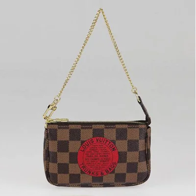 Сумка Louis Vuitton N58011 Mini Pochette Accessoires Trunks Bag Damier Ebene Canvas "Brown" фото № 9