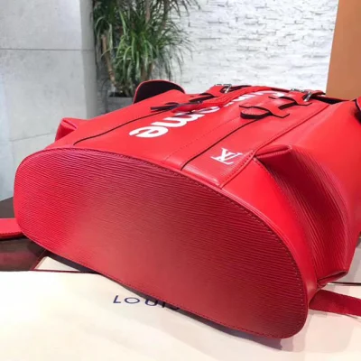 Рюкзак Louis Vuitton x Supreme M53414 Christopher PM Backpack Epi Leather "Red" фото № 6