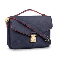 Сумка Louis Vuitton Pochette Metis 25cm Bag Monogram Empreinte Canvas Spring Summer 2018 Collection M44071 Marine Rouge "Navy Blue"