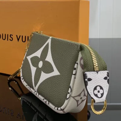 Монетница Louis Vuitton Micro Pochette Accessoires M67579 Monogram Coated Canvas White Khaki "Green" фото № 3