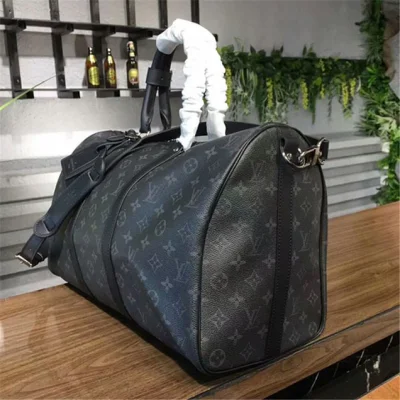 Сумка Louis Vuitton M40569 Keepall Bandouliere 45 Duffel Bag Monogram Eclipse Canvas "Graphite" фото № 3