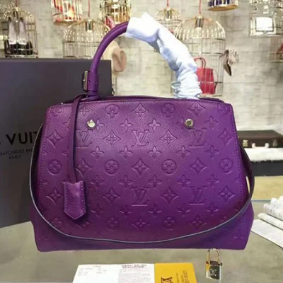 Сумка Louis Vuitton M41046 Montaigne MM Tote Bag Monogram Empreinte Leather "Purple" фото № 2