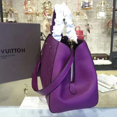 Сумка Louis Vuitton M41046 Montaigne MM Tote Bag Monogram Empreinte Leather "Purple" фото № 3