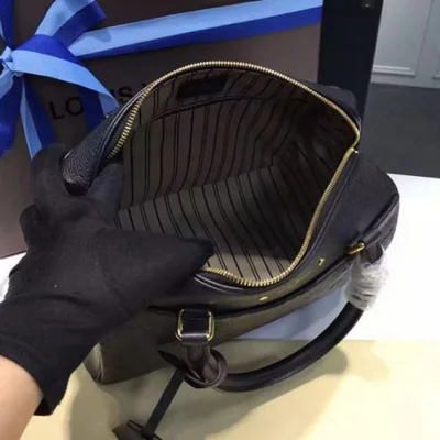 Сумка Louis Vuitton M42401 Speedy Bandouliere 25 Tote Bag Monogram Empreinte Leather "Black" фото № 10