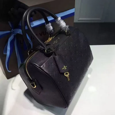 Сумка Louis Vuitton M42401 Speedy Bandouliere 25 Tote Bag Monogram Empreinte Leather "Black" фото № 4