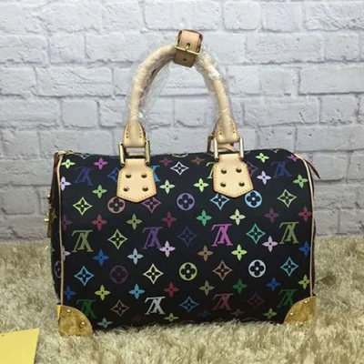 Сумка Louis Vuitton M92642 Speedy 30 Tote Bag Monogram Multicolore Canvas "Black" фото № 4