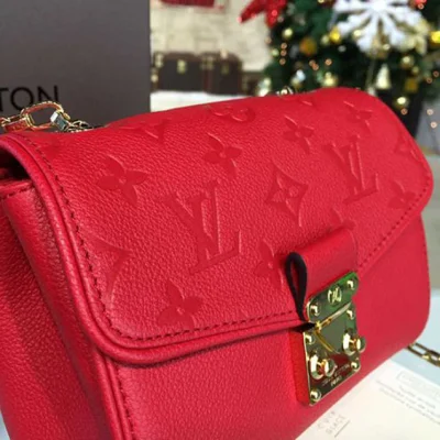 Сумка Louis Vuitton M94553 Saint-Germain BB Crossbody Bag Monogram Empreinte Leather "Red" фото № 7