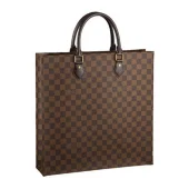 Сумка Louis Vuitton N41225 Sac Plat NM Tote Bag Damier Ebene Canvas "Brown"