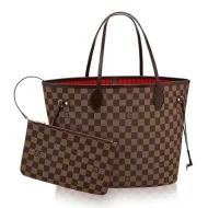 Сумка Louis Vuitton N41358 Neverfull MM Shoulder Bag Damier Ebene Canvas "Brown"