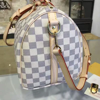 Сумка Louis Vuitton N41373 Speedy Bandouliere 30 Tote Bag Damier Azur Canvas "White" фото № 6