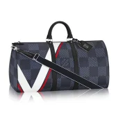 Сумка Louis Vuitton N44010 Keepall 55 Bandouliere Duffel Bag Damier Cobalt Canvas "Navy Blue"