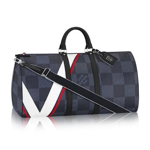 Сумка Louis Vuitton N44010 Keepall 55 Bandouliere Duffel Bag Damier Cobalt Canvas "Navy Blue"