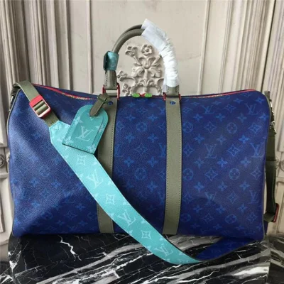 Сумка Louis Vuitton Monogram Canvas Keepall Bandouliere 45 M43855 "Navy Blue" фото № 2