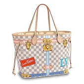 Сумка Louis Vuitton Damier Azur Canvas Neverfull MM N41065 "White"