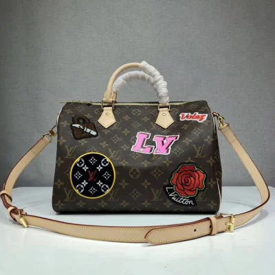 Сумка Louis Vuitton Monogram Canvas Speedy 30 Bandouliere M43989 "Brown" фото № 2