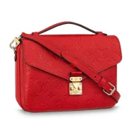 Сумка Louis Vuitton Pochette Metis 25cm Bag Monogram Empreinte Canvas Spring Summer 2018 Collection M41488 Cerise "Red"