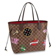 Сумка Louis Vuitton N40049 Neverfull MM Damier Ebene Canvas "Brown"