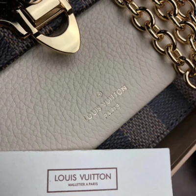 Сумка Louis Vuitton Vavin Chain Wallet N60237 Damier Ebene Canvas Creme Beige "Brown" фото № 4