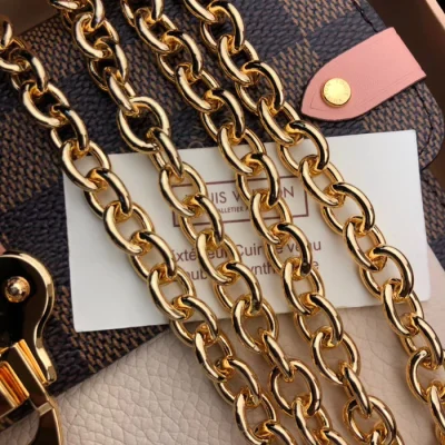 Сумка Louis Vuitton Vavin Chain Wallet N60237 Damier Ebene Canvas Creme Beige "Brown" фото № 6