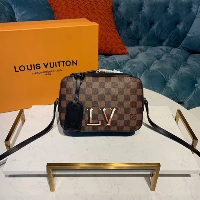 Сумка Louis Vuitton Santa Monica N40189 Damier Ebene Canvas Black "Brown" фото № 2