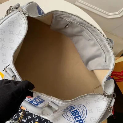 Сумка Louis Vuitton Keepall Bandouliere 50 M44643 Monogram Canvas "White" фото № 9