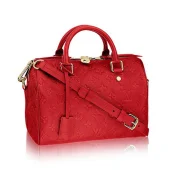 Сумка Louis Vuitton M41187 Speedy 25 Tote Bag Monogram Empreinte Leather "Red"