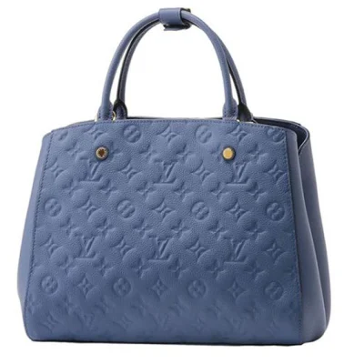 Сумка Louis Vuitton M41757 Montaigne MM Tote Bag Monogram Empreinte Leather "Blue" фото № 4
