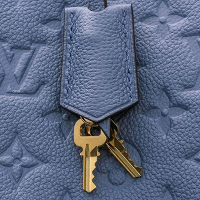 Сумка Louis Vuitton M41757 Montaigne MM Tote Bag Monogram Empreinte Leather "Blue" фото № 6