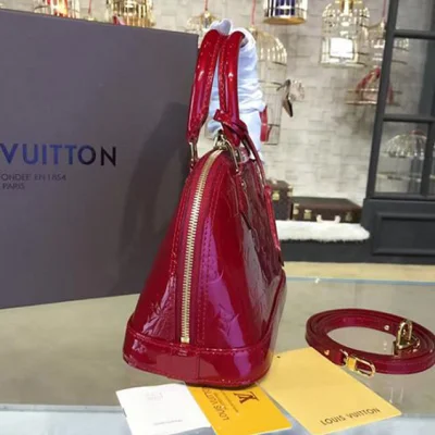 Сумка Louis Vuitton M91606 Alma BB Tote Bag Monogram Vernis "Red" фото № 3