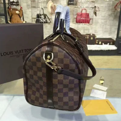 Сумка Louis Vuitton N41366 Speedy Bandouliere 35 Tote Bag Damier Ebene Canvas "Brown" фото № 3