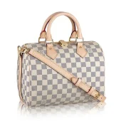 Сумка Louis Vuitton N41374 Speedy Bandouliere 25 Tote Bag Damier Azur Canvas "White"