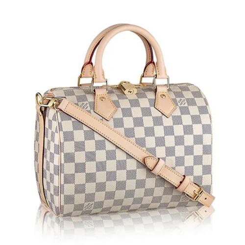 Сумка Louis Vuitton N41374 Speedy Bandouliere 25 Tote Bag Damier Azur Canvas "White"