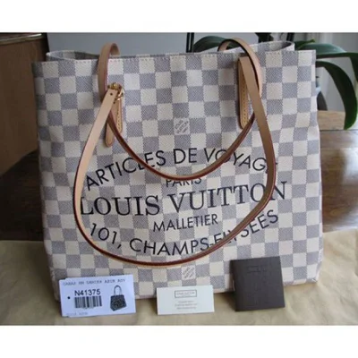 Сумка Louis Vuitton N41375 Cabas MM Shoulder Bag Damier Azur Canvas "White" фото № 2