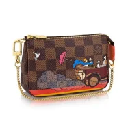 Сумка Louis Vuitton N41426 Mini Pochette Accessoires Evasion Damier Ebene Canvas "Brown"