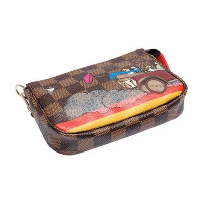 Сумка Louis Vuitton N41426 Mini Pochette Accessoires Evasion Damier Ebene Canvas "Brown" фото № 6