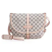 Сумка Louis Vuitton N48202 Saumur Crossbody Bag Damier Azur Canvas "White"