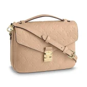 Сумка Louis Vuitton Pochette Metis 25cm Bag Monogram Empreinte Canvas Spring Summer 2018 Collection M44245 Papyrus "Beige"