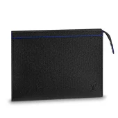 Клатч Louis Vuitton M30573 Pochette Voyage MM Taiga Leather "Black"