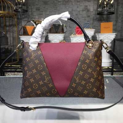 Сумка Louis Vuitton V Tote MM M43949 Monogram Canvas Bordeaux "Brown" фото № 4